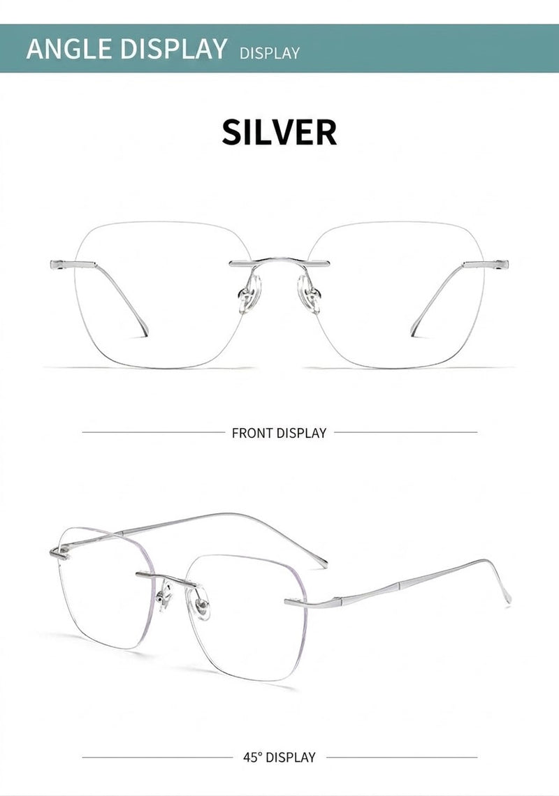 Prescription Eyeglasses | 6g Ultra-Light Rimless Glasses with Pure Titanium Frame