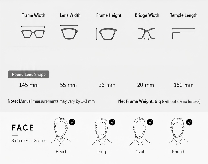 Prescription Eyeglasses | Rimless Ultra-Light Titanium Frame for Wide Face