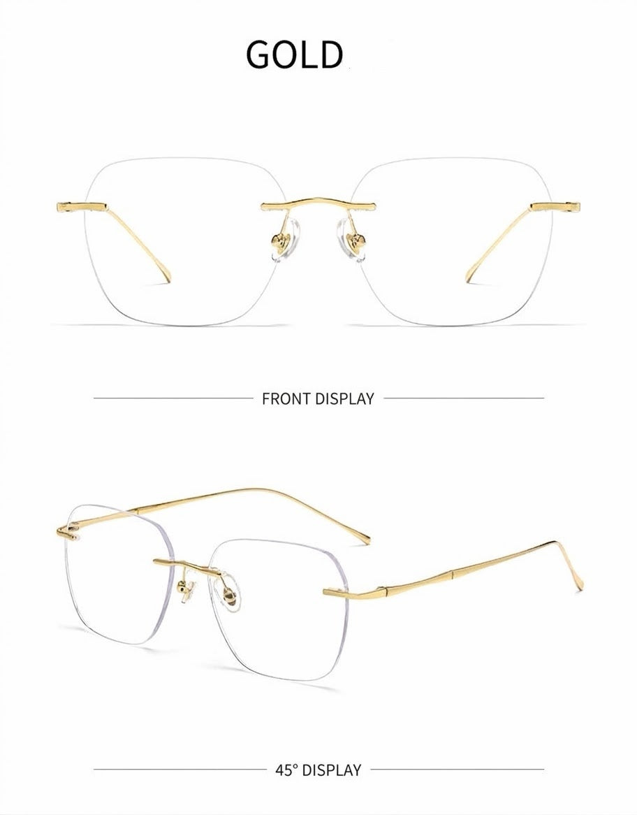 Prescription Eyeglasses | 6g Ultra-Light Rimless Glasses with Pure Titanium Frame