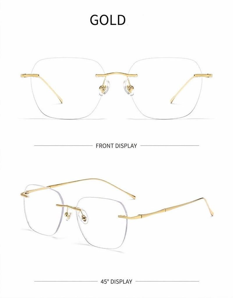 Prescription Eyeglasses | 6g Ultra-Light Rimless Glasses with Pure Titanium Frame