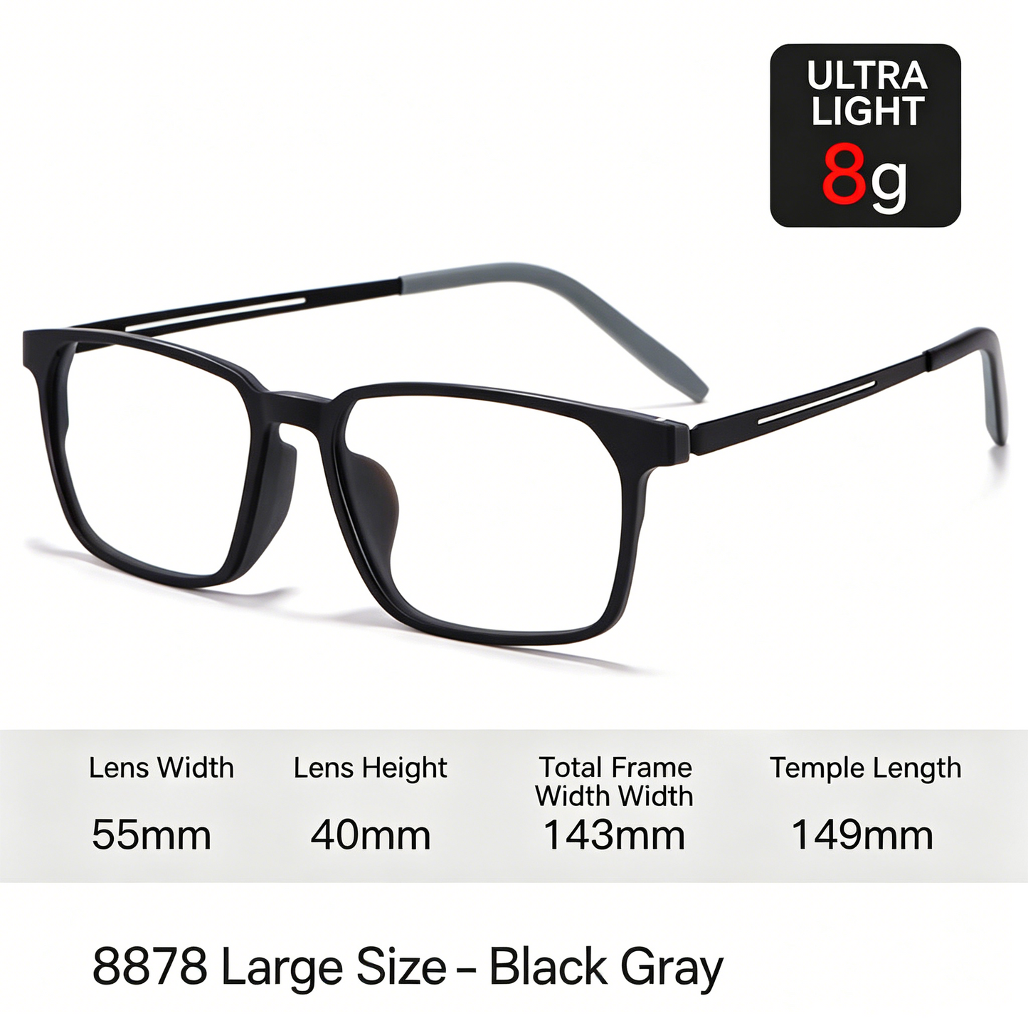 Men Rx Glasses Ultra Light Pure Titanium Frame, Photochromic Anti Blue Light UV Shield