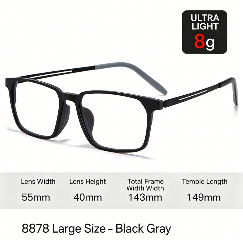 Men Rx Glasses Ultra Light Pure Titanium Frame, Photochromic Anti Blue Light UV Shield