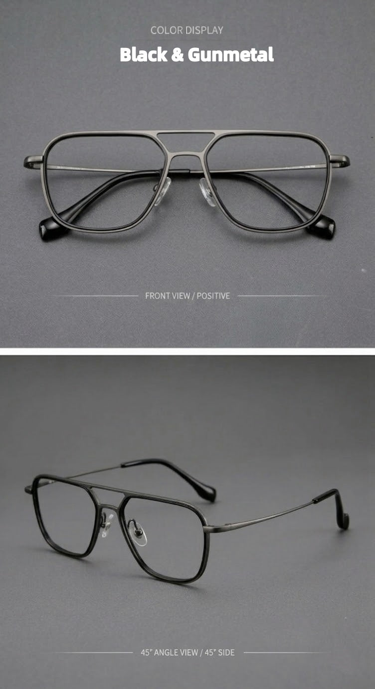 Prescription Men’s Eyeglasses | Titanium Double Bridge Optical Frame