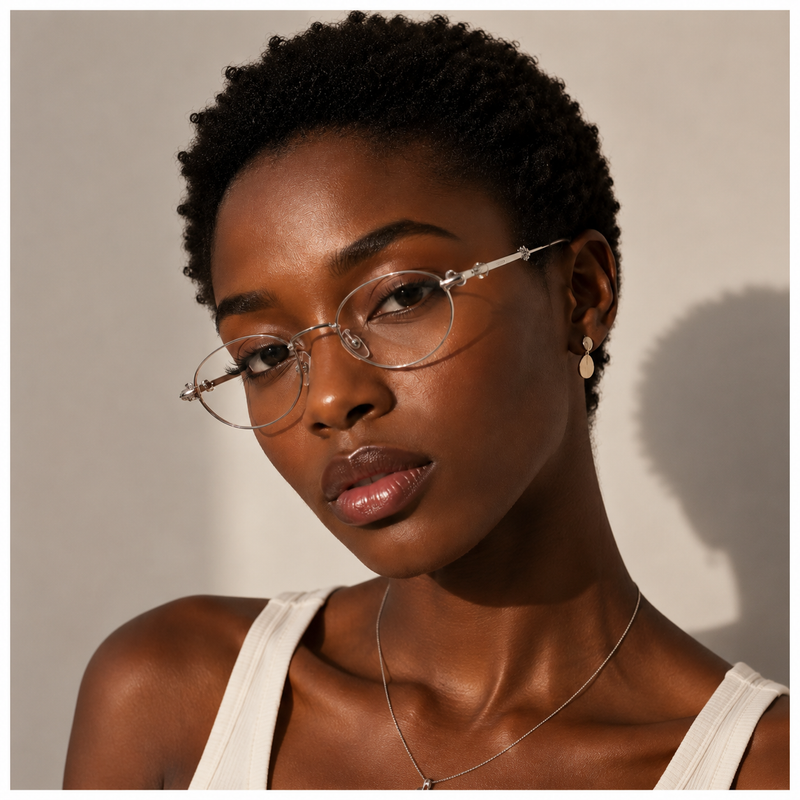 Prescription Women’s Eyeglasses | Foldable Silver Full Rim Oval Frame