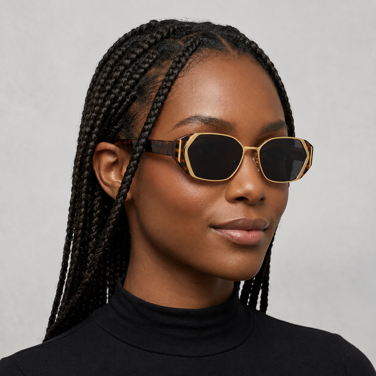 Prescription Sunglasses, Retro Hexagon Two-Tone Frames