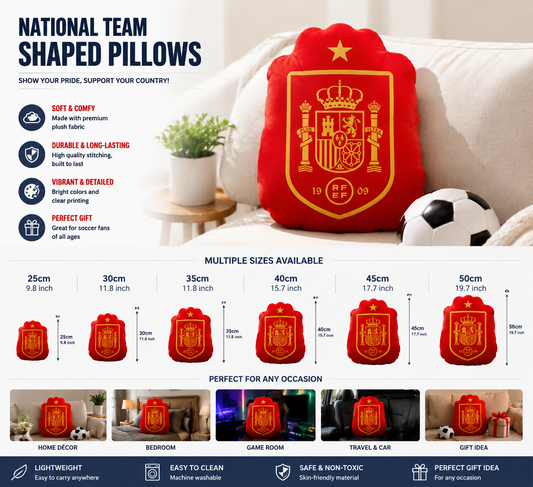 2026 World Cup Team Crest Shaped Pillow National Emblem Sofa Cushion For Fans