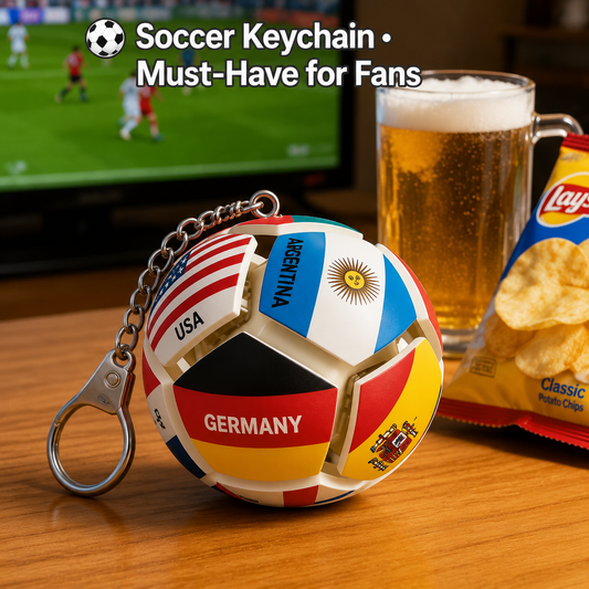 World Cup Soccer Fidget Pop It Keychain Stress Relief Pendant
