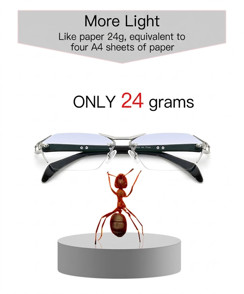 Prescription Glasses | Rimless Titanium Business Glasses