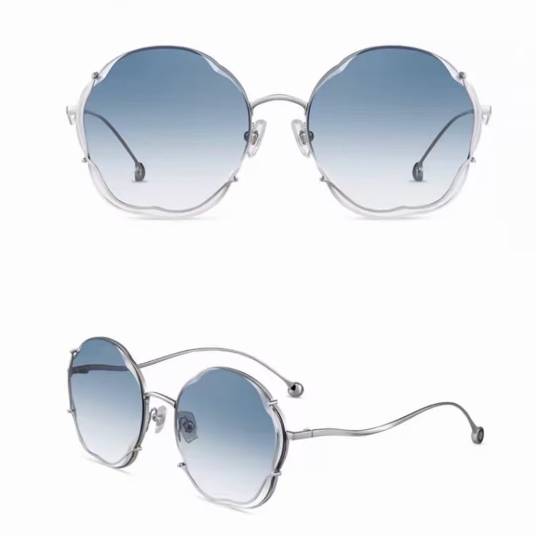 Prescription Women's Sunglasses, Wave Rimless Fashion Shades