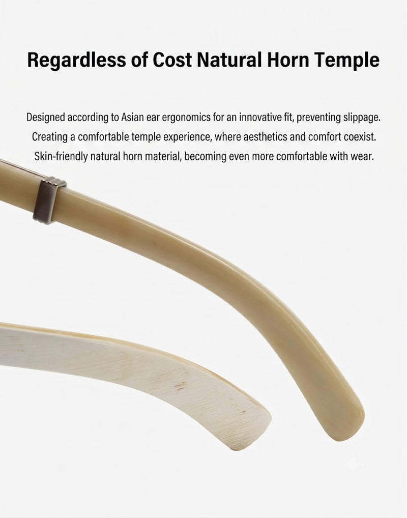 Prescription Glasses | Rimless Buffalo Horn Business Frame