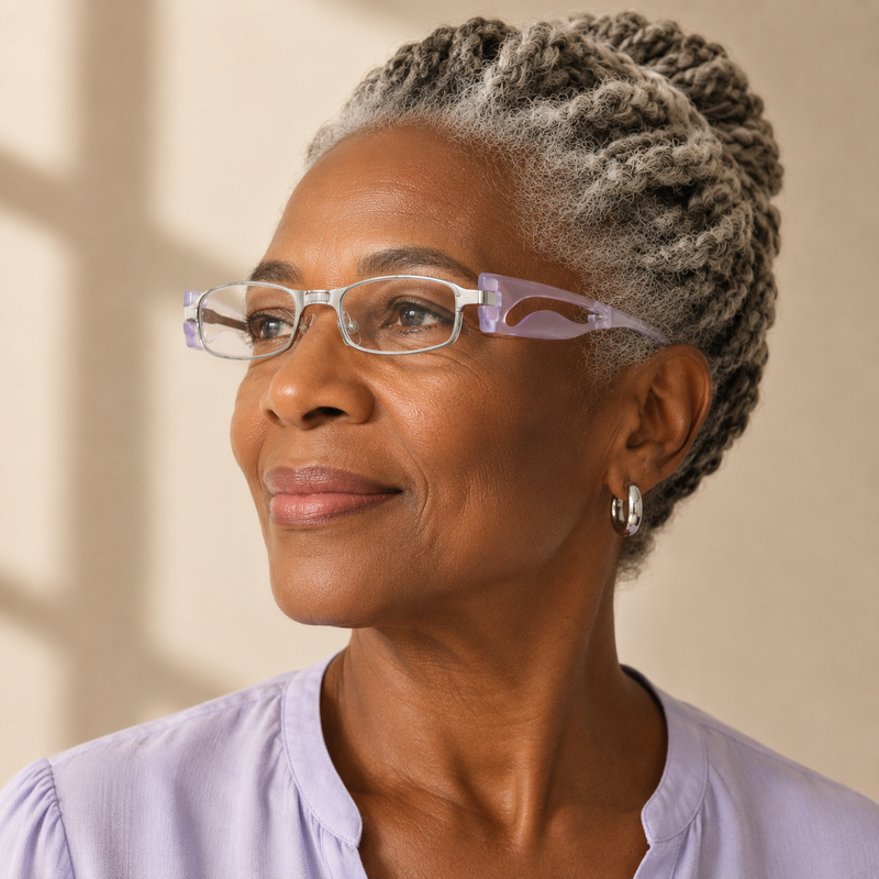 Prescription Reading Glasses, Folding Portable Frame with Neck Chain