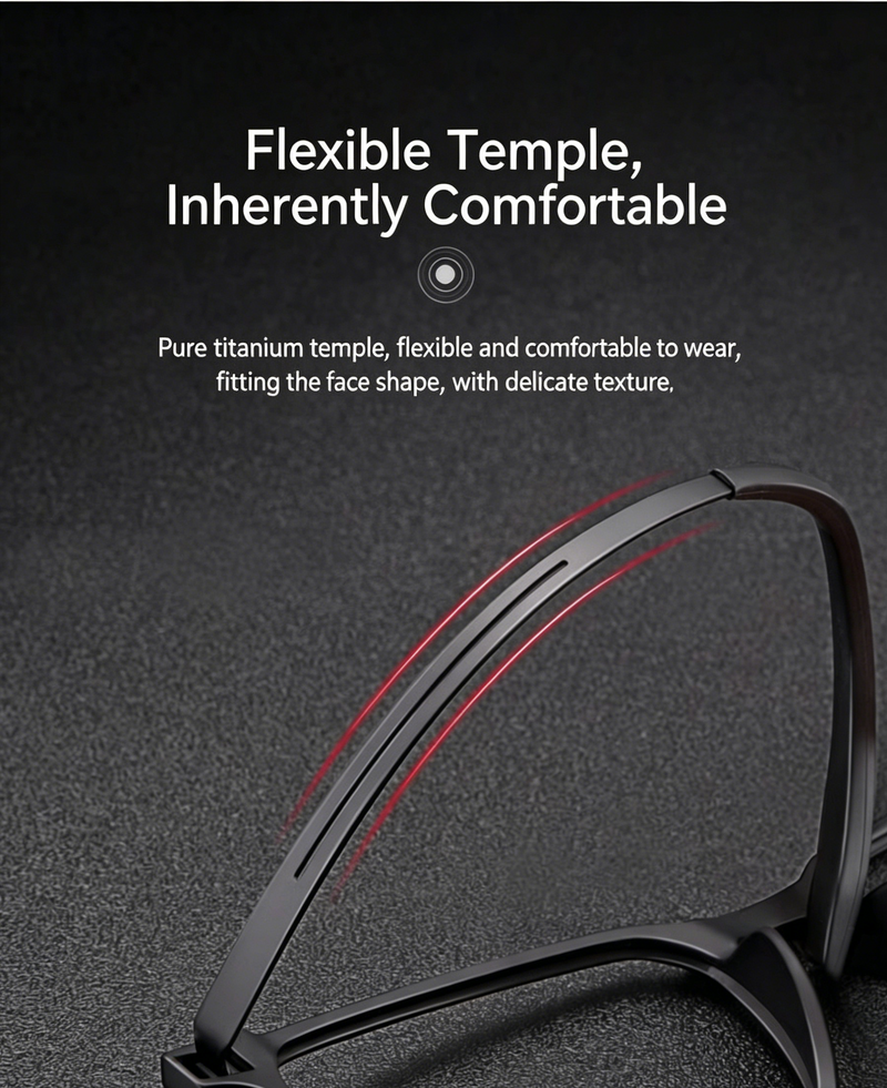 Men Rx Glasses Ultra Light Pure Titanium Frame, Photochromic Anti Blue Light UV Shield