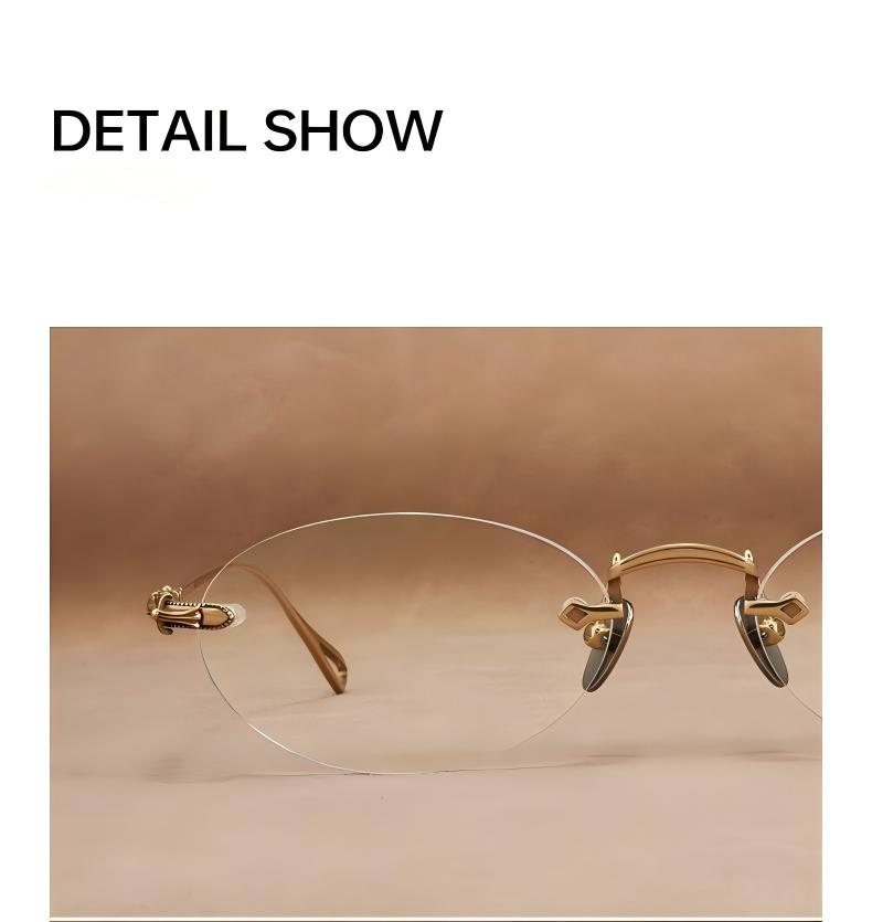 Prescription Women’s Eyeglasses | Ultralight Rimless Pure Titanium Frame with Gradient Lenses