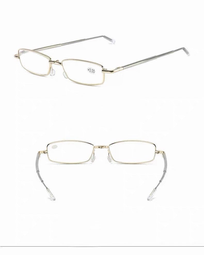 Ultra Mini Pocket Foldable Prescription Reading Glasses with Metal Case