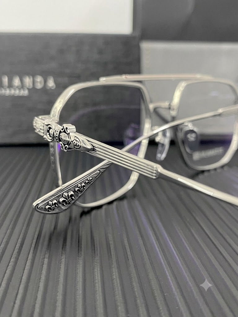 Prescription Glasses | Vintage Square Titanium Glasses, Luxury Carved Frame