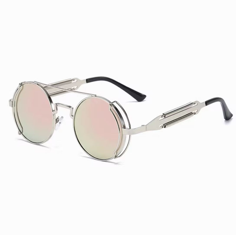 Sunglasses | Steampunk Double Bridge Round Metal, 13 Color Option