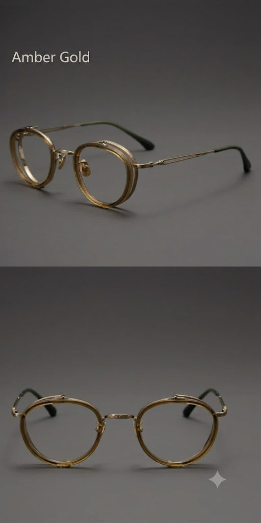Prescription Glasses | Vintage Round Titanium Frame, Lightweight & Comfortable