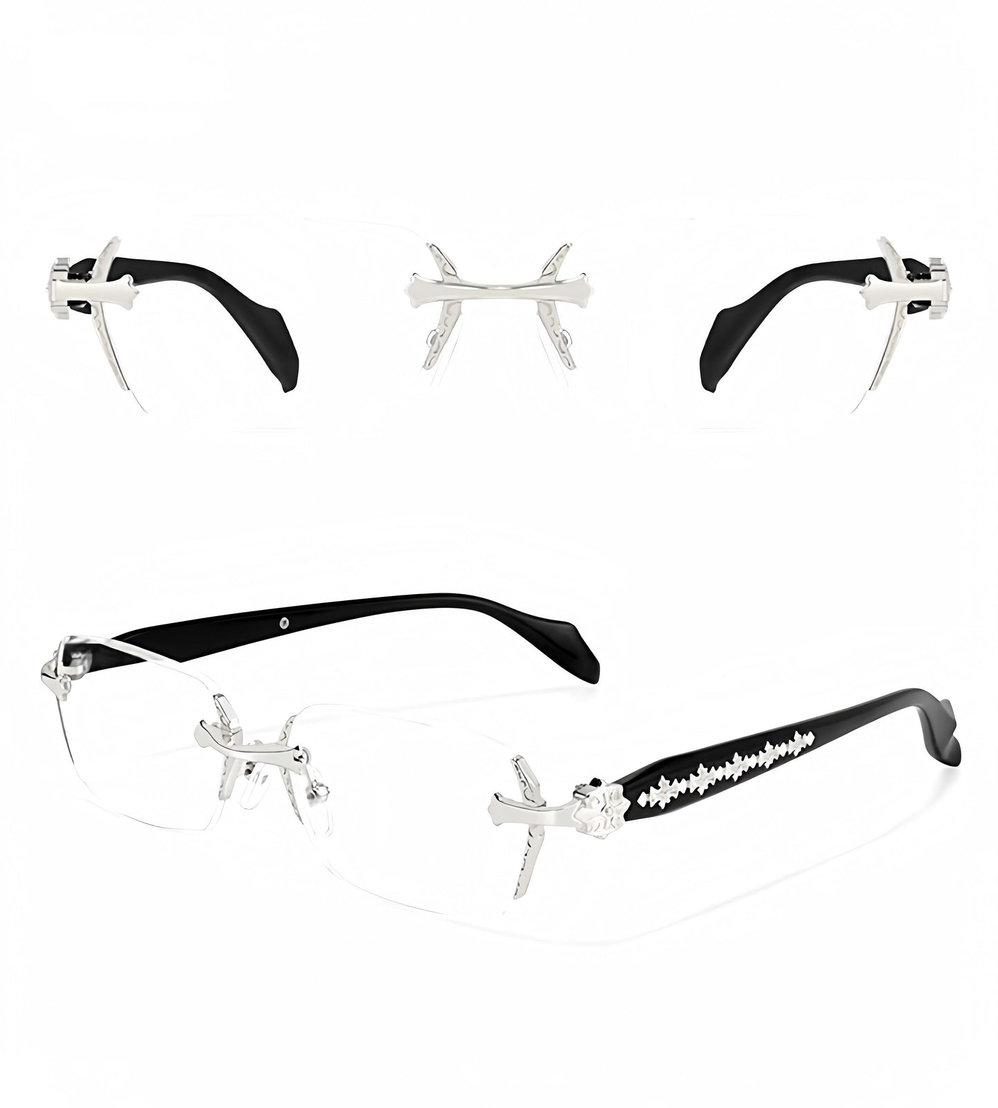 Women Crystal Rimless Glasses | Diamond Luxury Eyewear
