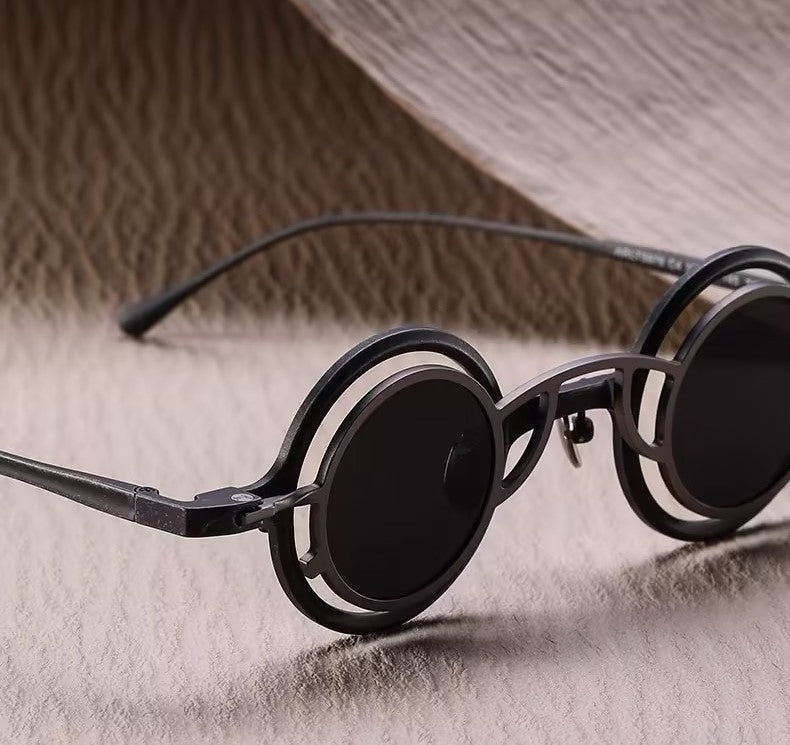 Prescription Sunglasses | Vintage Double-Layer Round Magnetic Clip-On
