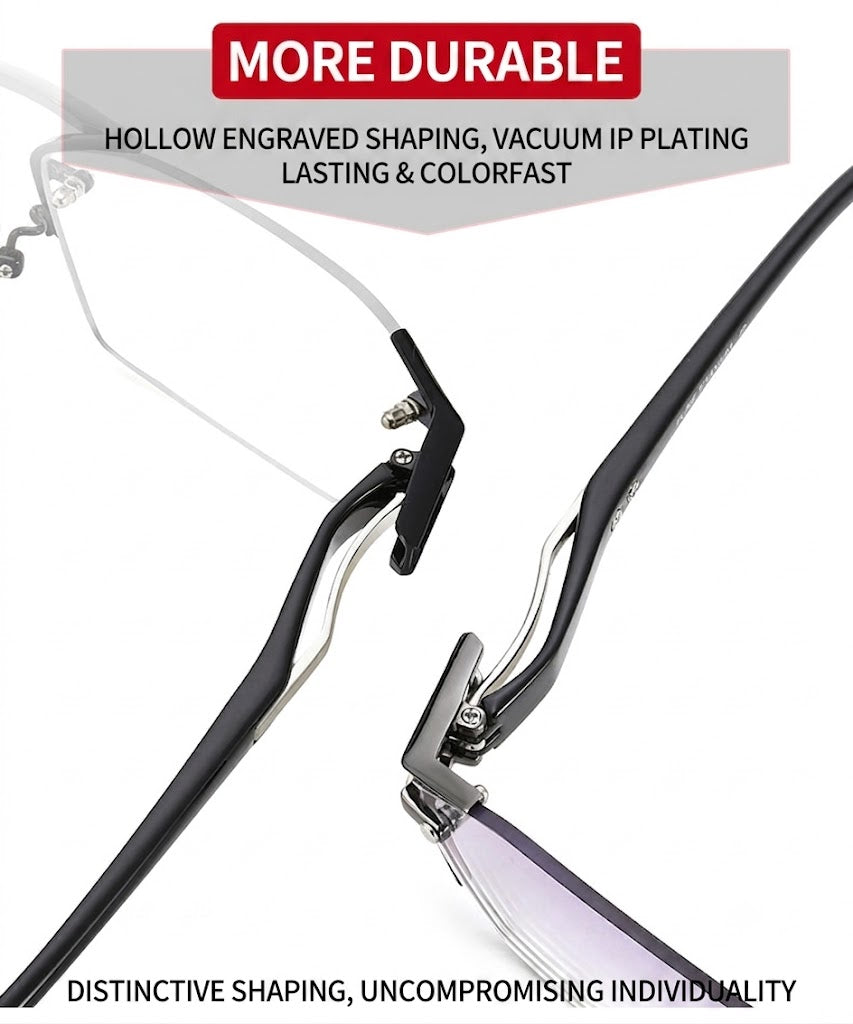 Prescription Glasses | Rimless Titanium Business Glasses