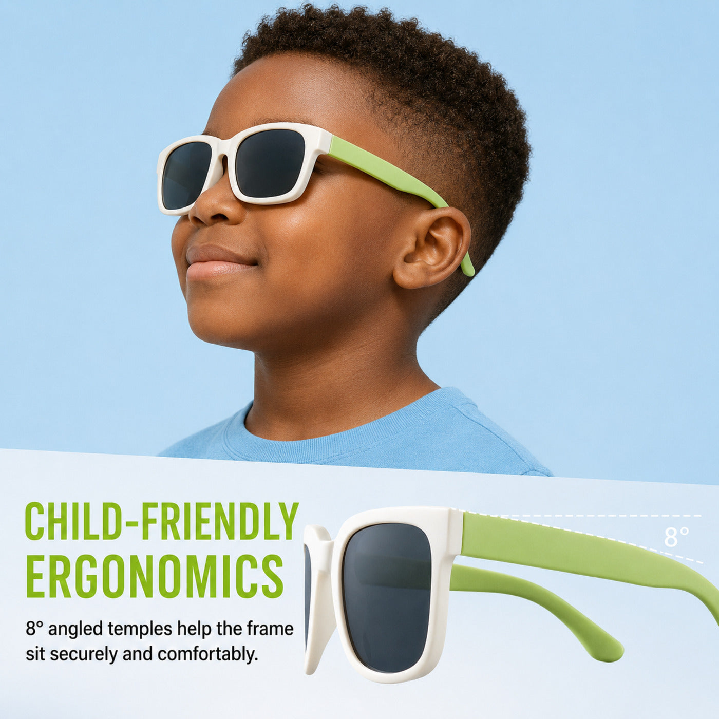 Kids Sunglasses, UV400 Protective Outdoor Sunshade Frame