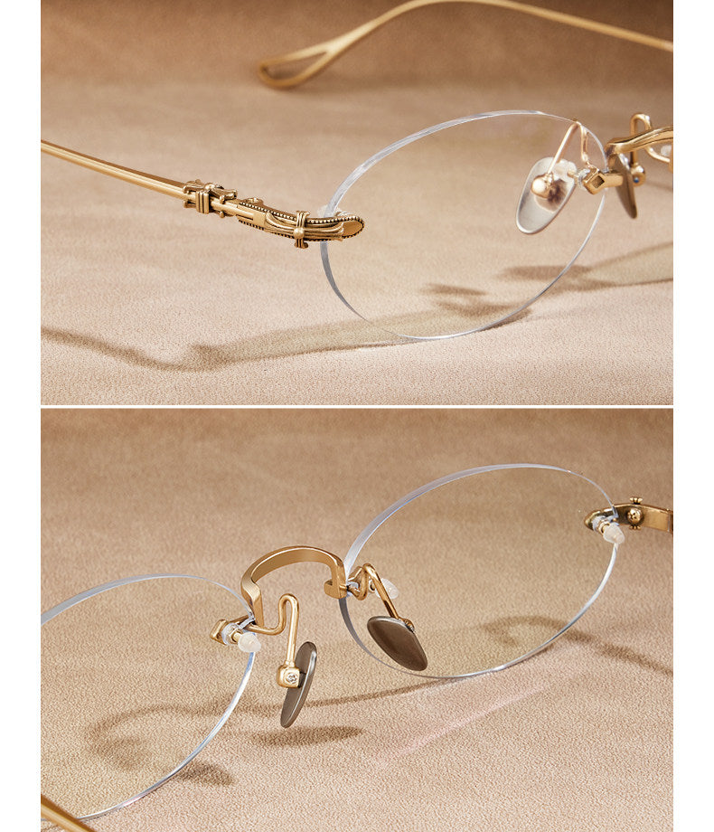 Prescription Women’s Eyeglasses | Ultralight Rimless Pure Titanium Frame with Gradient Lenses