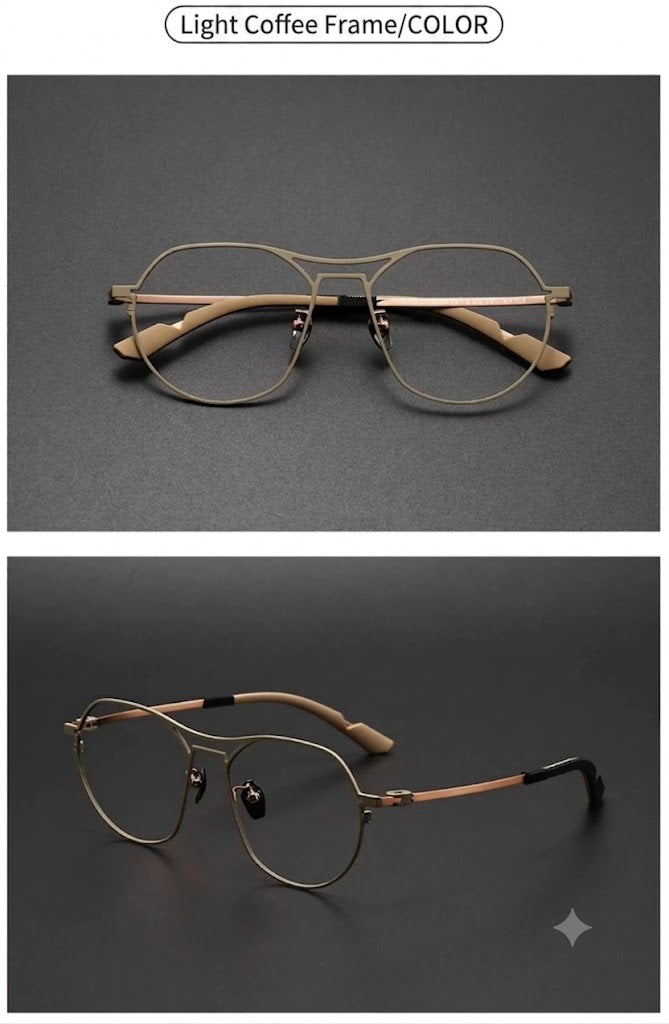 Prescription Glasses | Lightweight Titanium Vintage Double-Bridge Frame