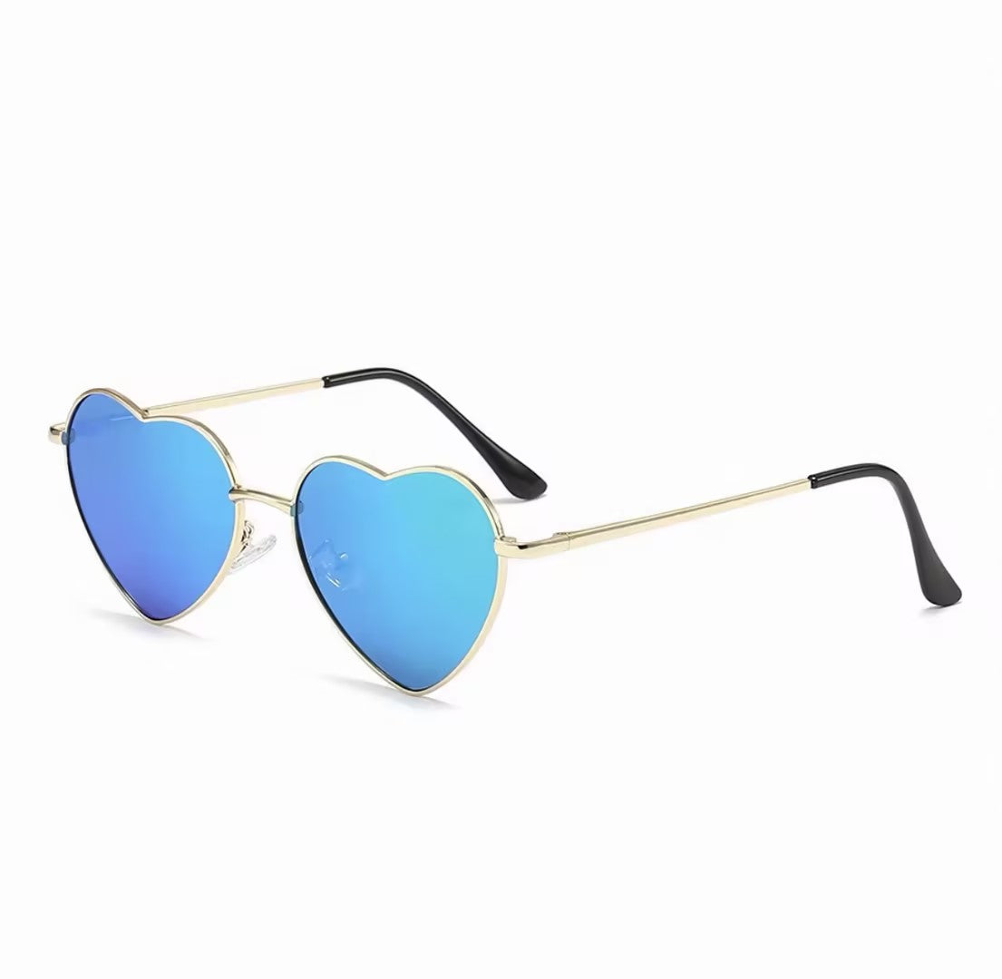 Sunglasses Lightweight Metal Heart Shape for Beach and Party