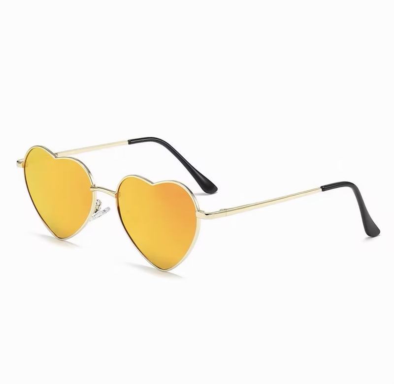 Sunglasses Lightweight Metal Heart Shape for Beach and Party