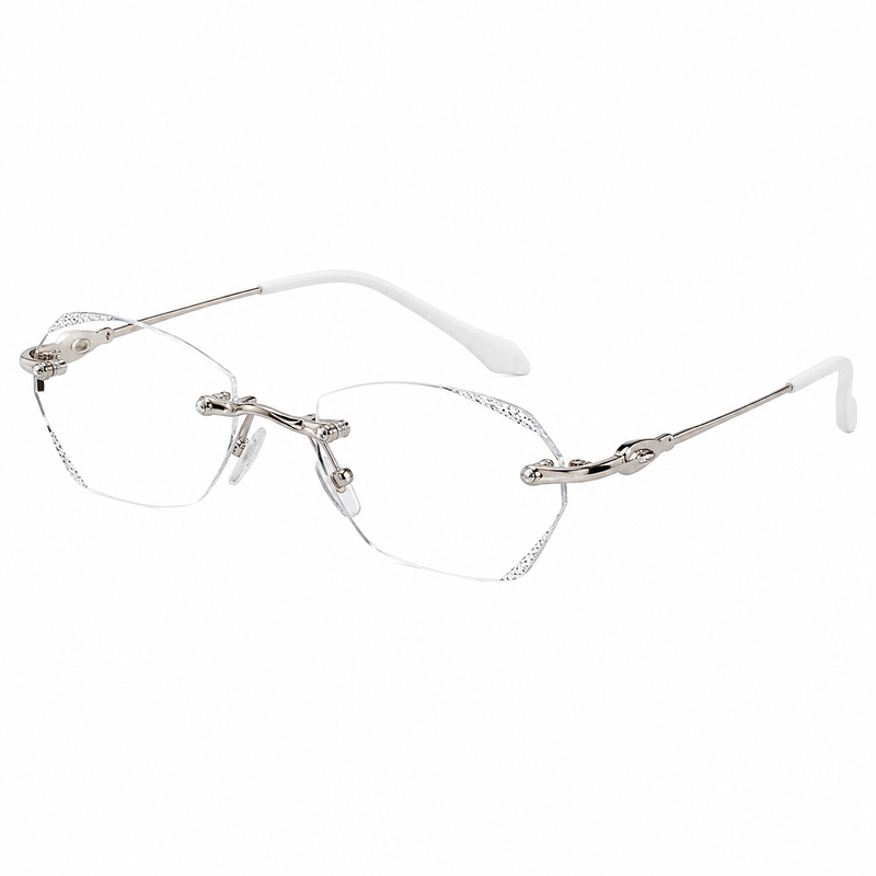 Prescription Reading Glasses, Rimless Vintage Reading Frame