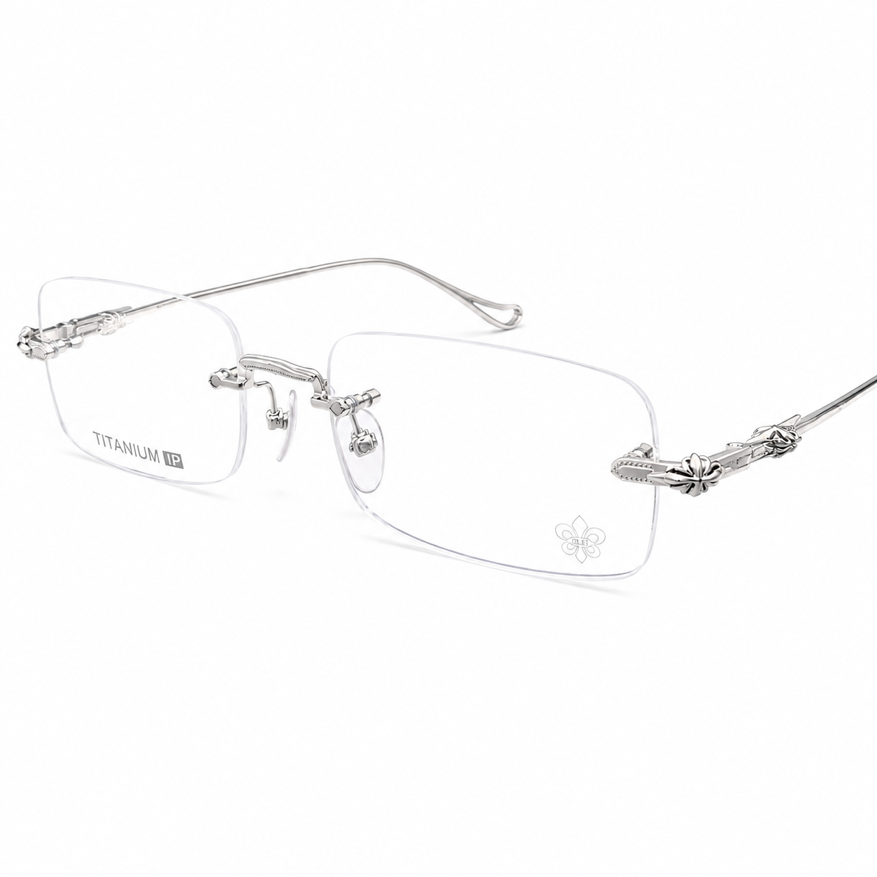 Prescription Eyeglasses | Rimless Ultra-Light Titanium Frame for Wide Face