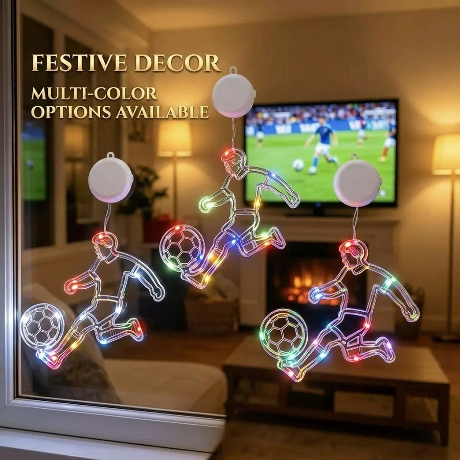 Football Player Suction Cup Window LED Lights, Batteries Included
