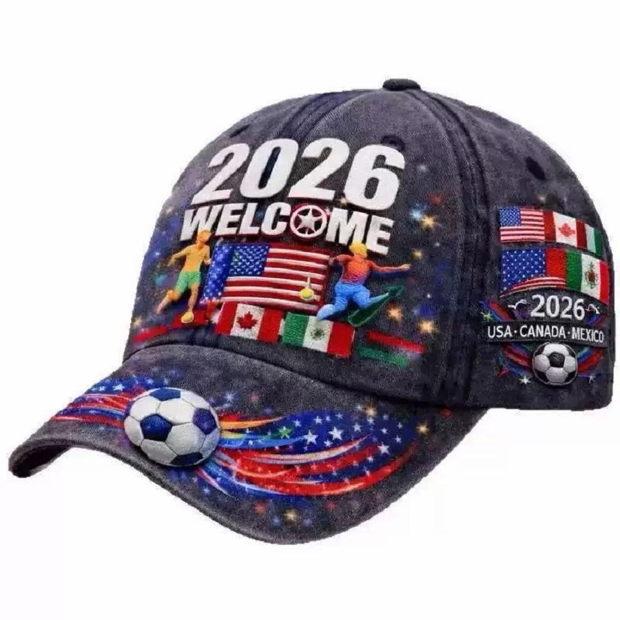 Vintage Washed Baseball Cap, Football Fan Hat