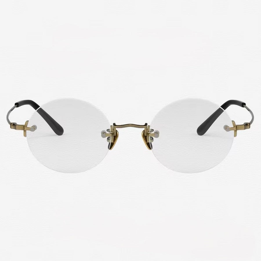 Prescription Glasses | Vintage Rimless Round Titanium Optical Frames