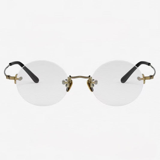 Prescription Glasses | Vintage Rimless Round Titanium Optical Frames