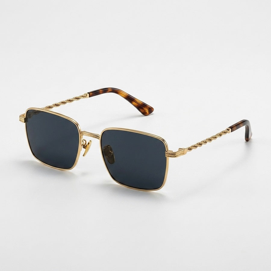 Prescription Sunglasses | Vintage Twisted Rope Temple Square Metal