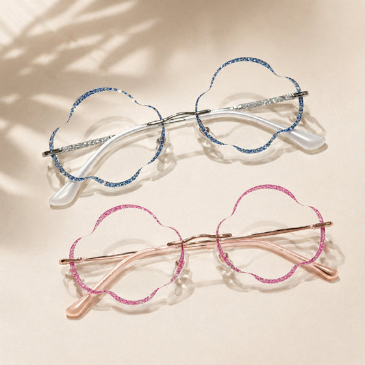 Prescription Glasses | Cloud Shape Rimless Metal Frame