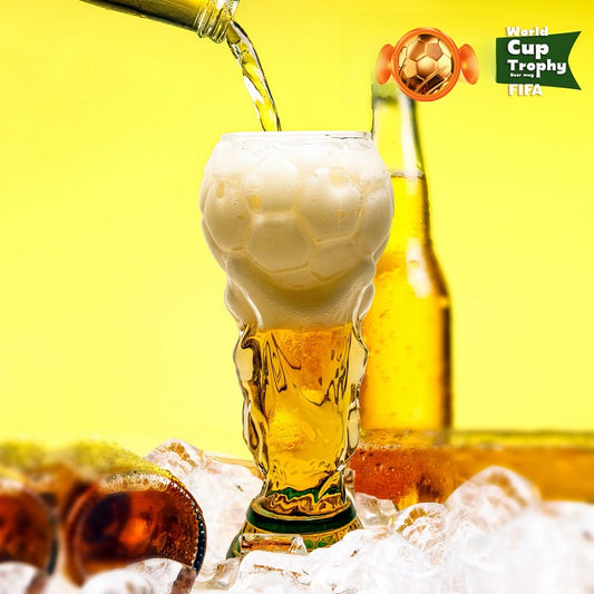 World Cup Trophy Shaped Beer Glass 500ml Borosilicate Glass Set of 2