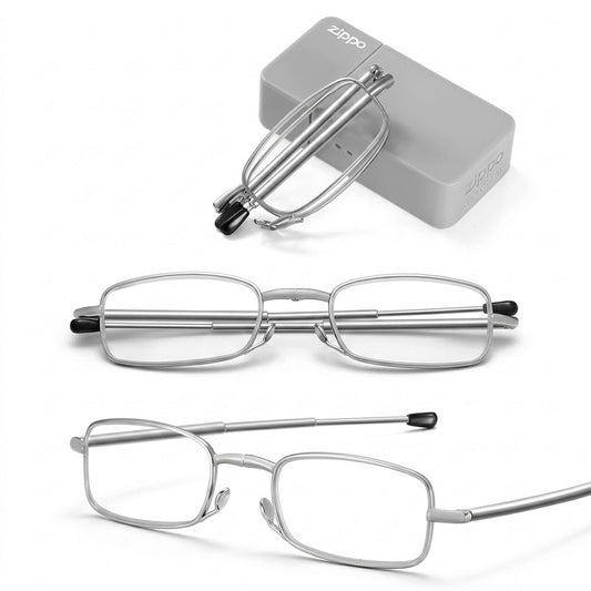 Foldable Anti Blue Light Prescription Reading Glasses with Magnetic Case
