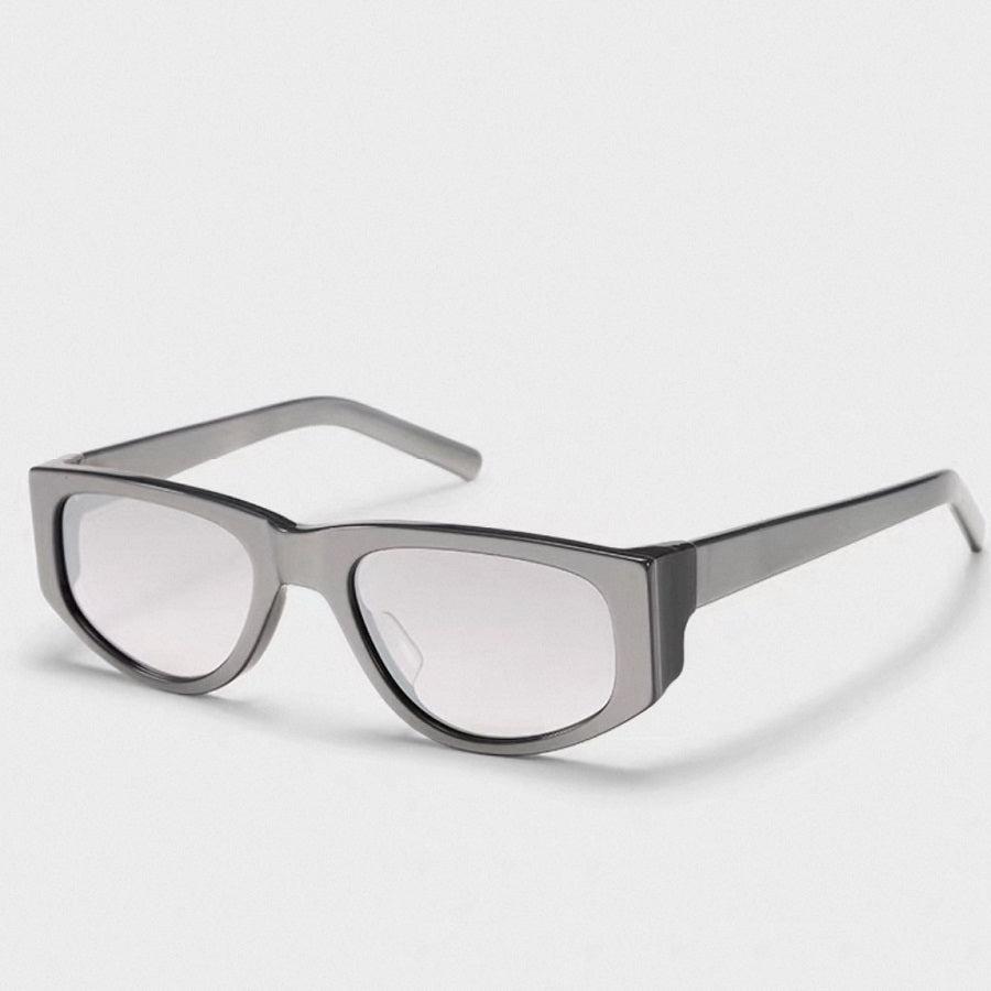 Sunglasses, Futuristic Matte Metallic Cat Eye Acetate Eyewear