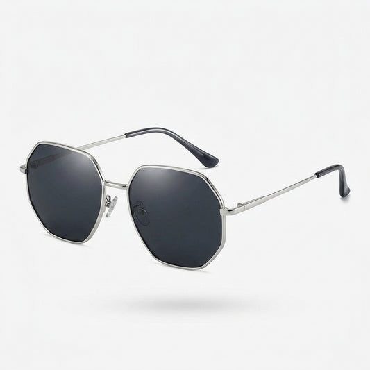 Sunglasses, Geometric Octagonal Metal Eyewear