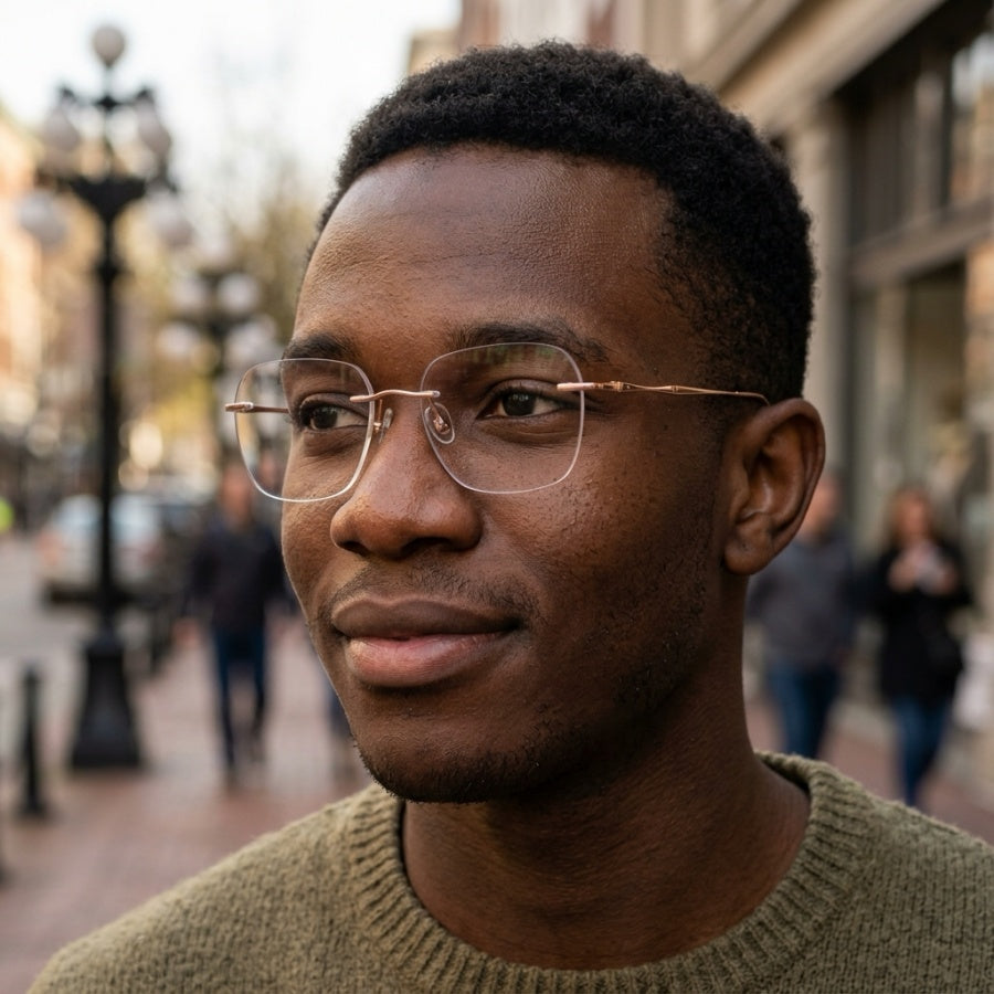 Prescription Eyeglasses | 6g Ultra-Light Rimless Glasses with Pure Titanium Frame