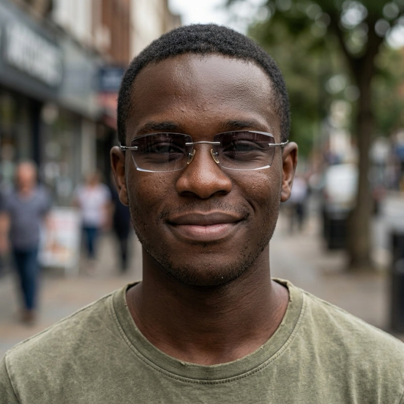 Lightweight Titanium Rimless Business Eyeglasses for Men, Versatile Frame for Work & Daily Commute