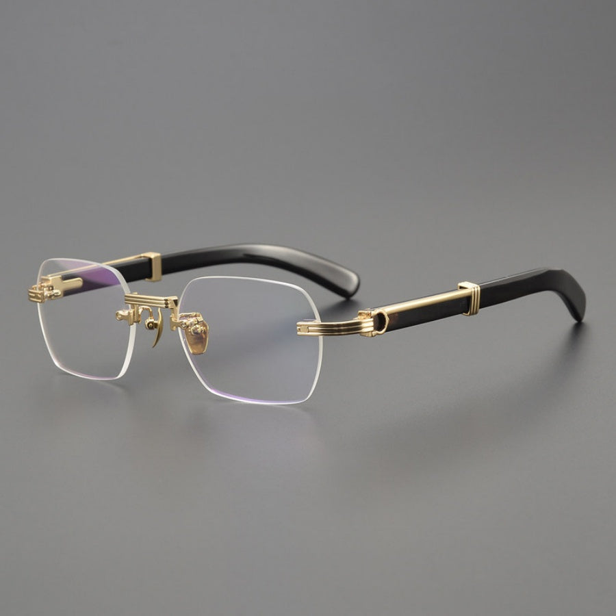 Prescription Glasses | Rimless Buffalo Horn Business Frame