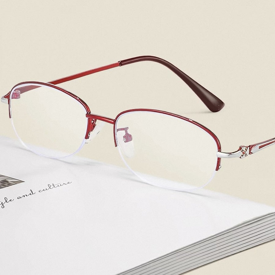 Elegant Half Rim Prescription Reading Glasses