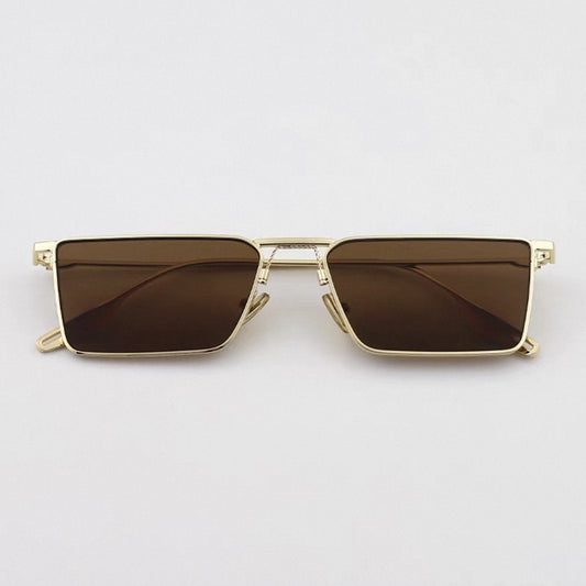 Prescription Sunglasses | Retro Slim Rectangle Metal Frame