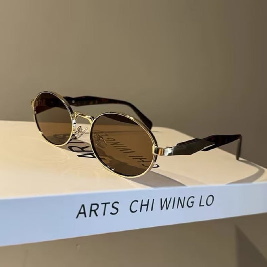 Sunglasses, Vintage Oval Metal Frame Shades
