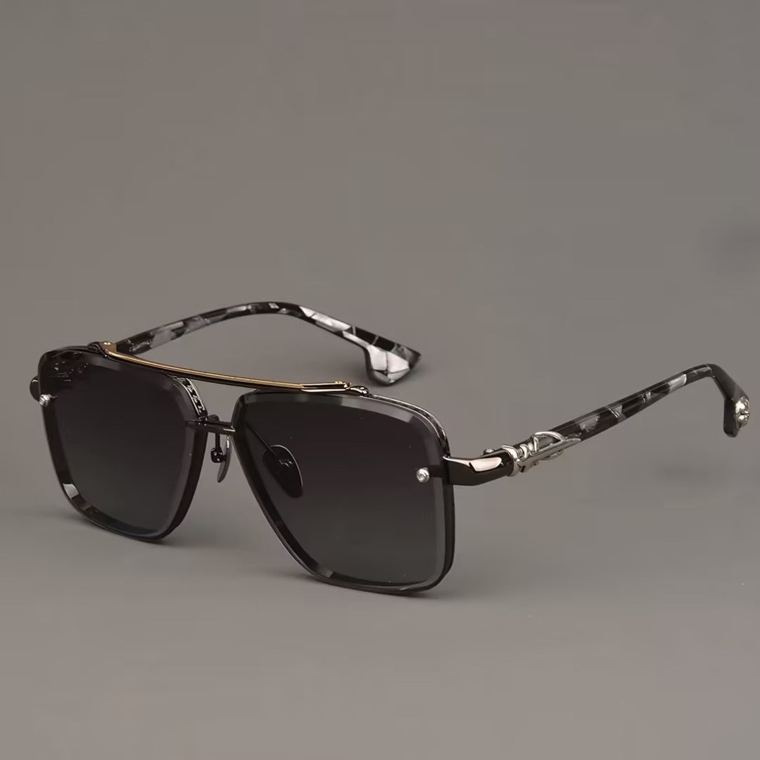 Men's Sunglasses｜Retro Double Bridge Square
