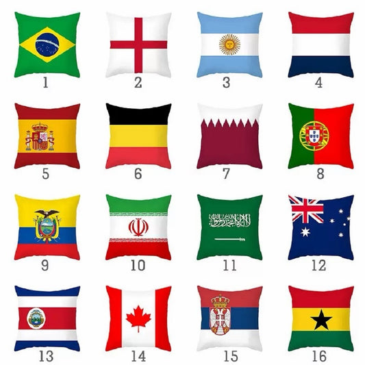 2026 World Cup National Flag Pillow with Inner Cushion Pack of 3