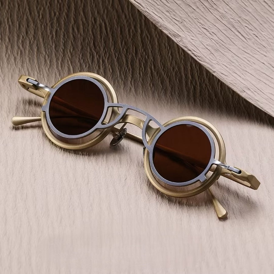 Prescription Sunglasses | Vintage Double-Layer Round Magnetic Clip-On